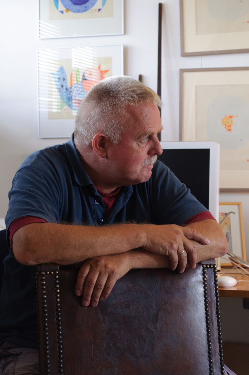 Photo of Henrik Hey in his studio in Utrecht, the Netherlands